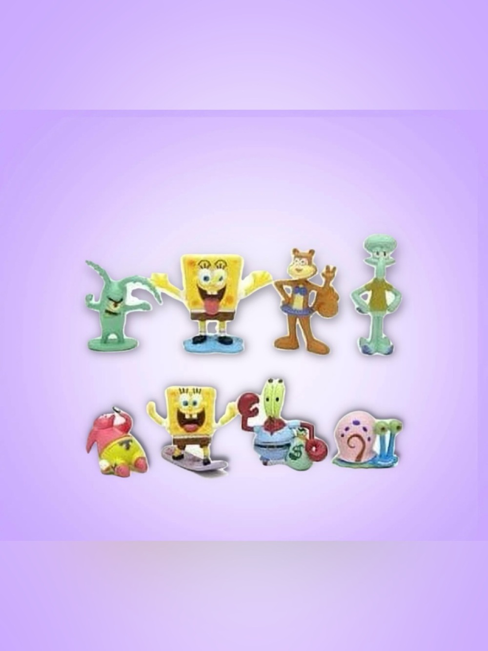 Nickelodeon SpongeBob Party Cake Toppers - Yellow, Green, Brown, Pink